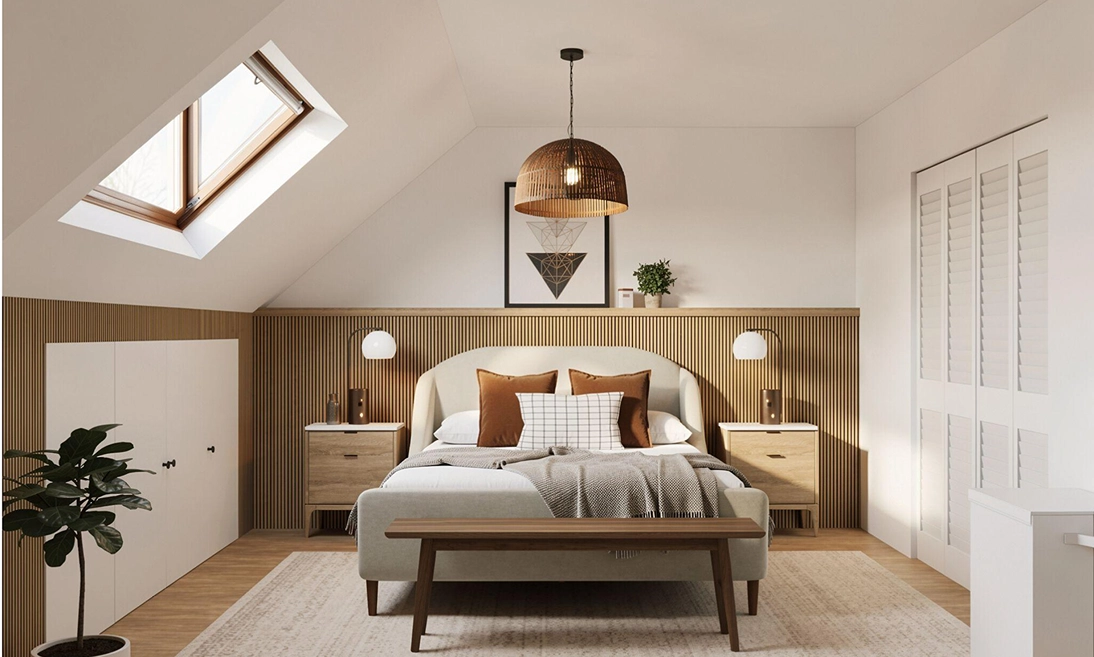 Bedroom design rendered in DesignFiles